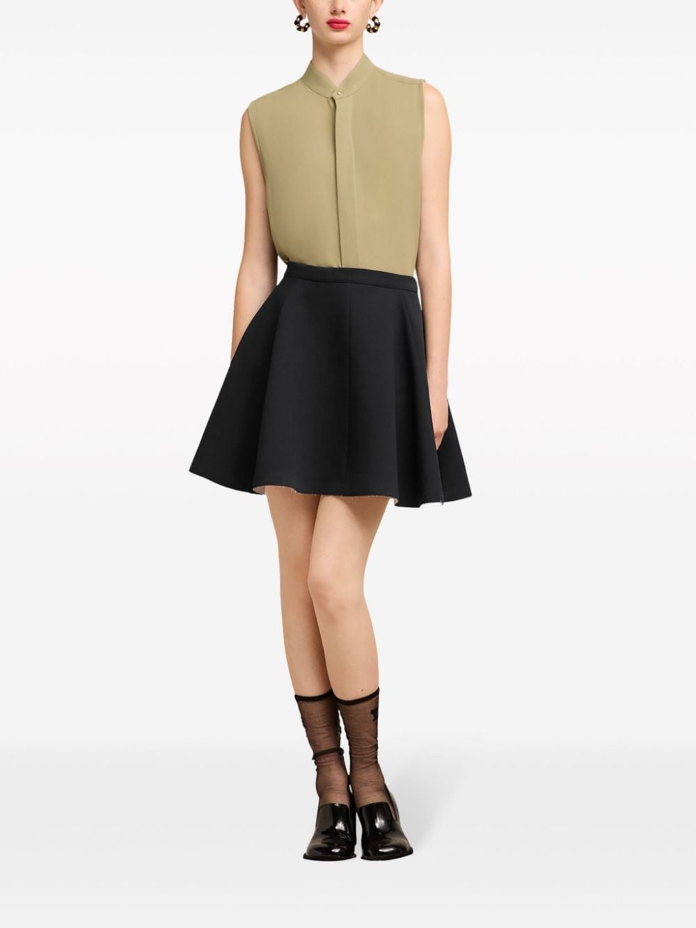 virgin wool skater mini skirt - 2