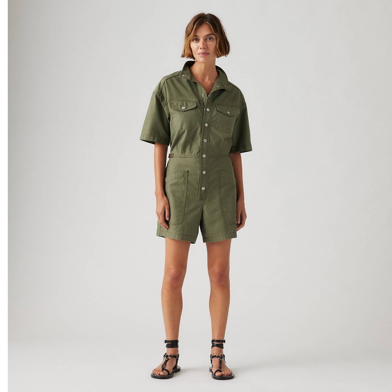 SHORT SLEEVE SURPLUS ROMPER - 2