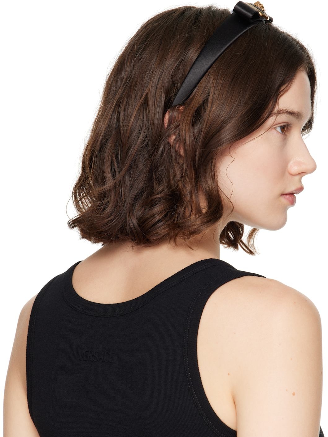 Black Gianni Ribbon Headband - 3