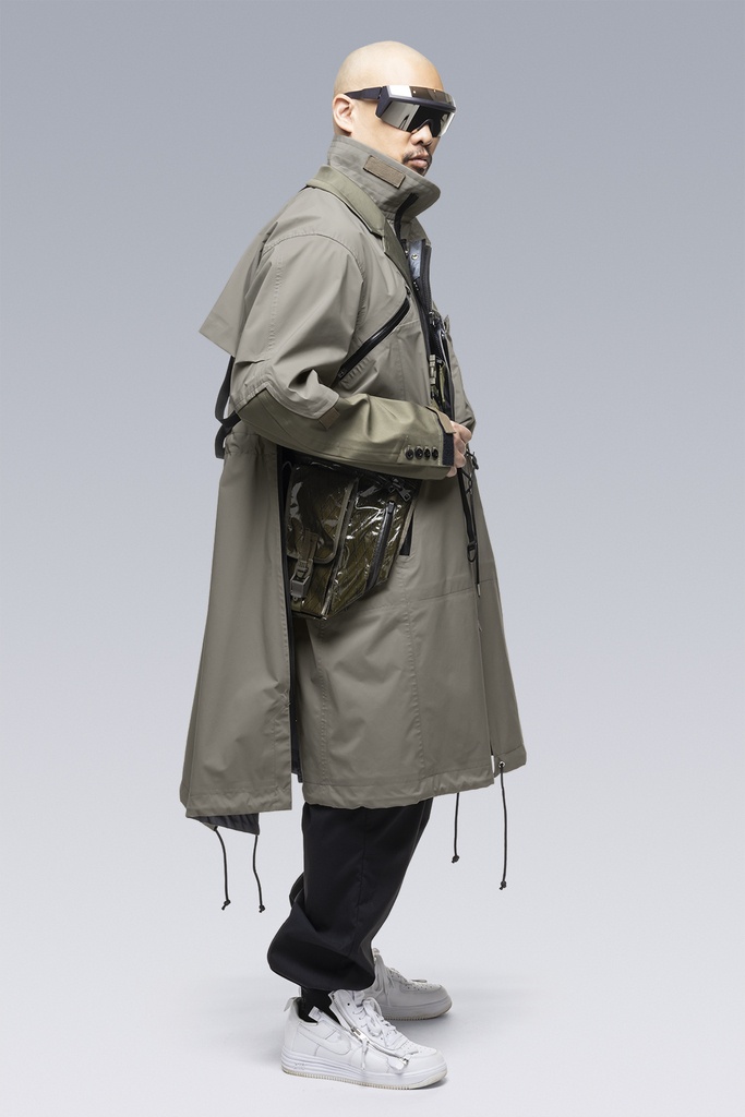 SAC-J2760 sacai / ACRONYM Trench Coat Alpha Green - 14