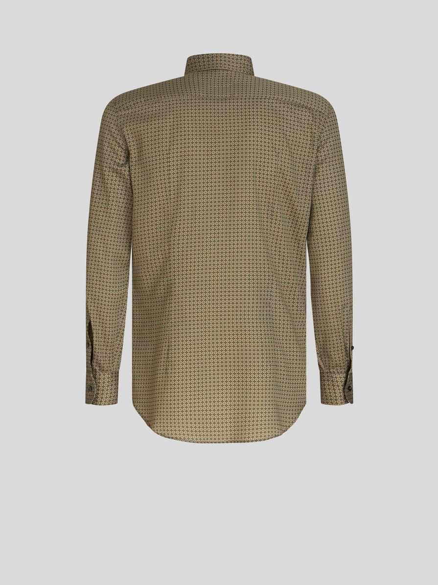 MICRO GEOMETRIC PRINT COTTON SHIRT - 5