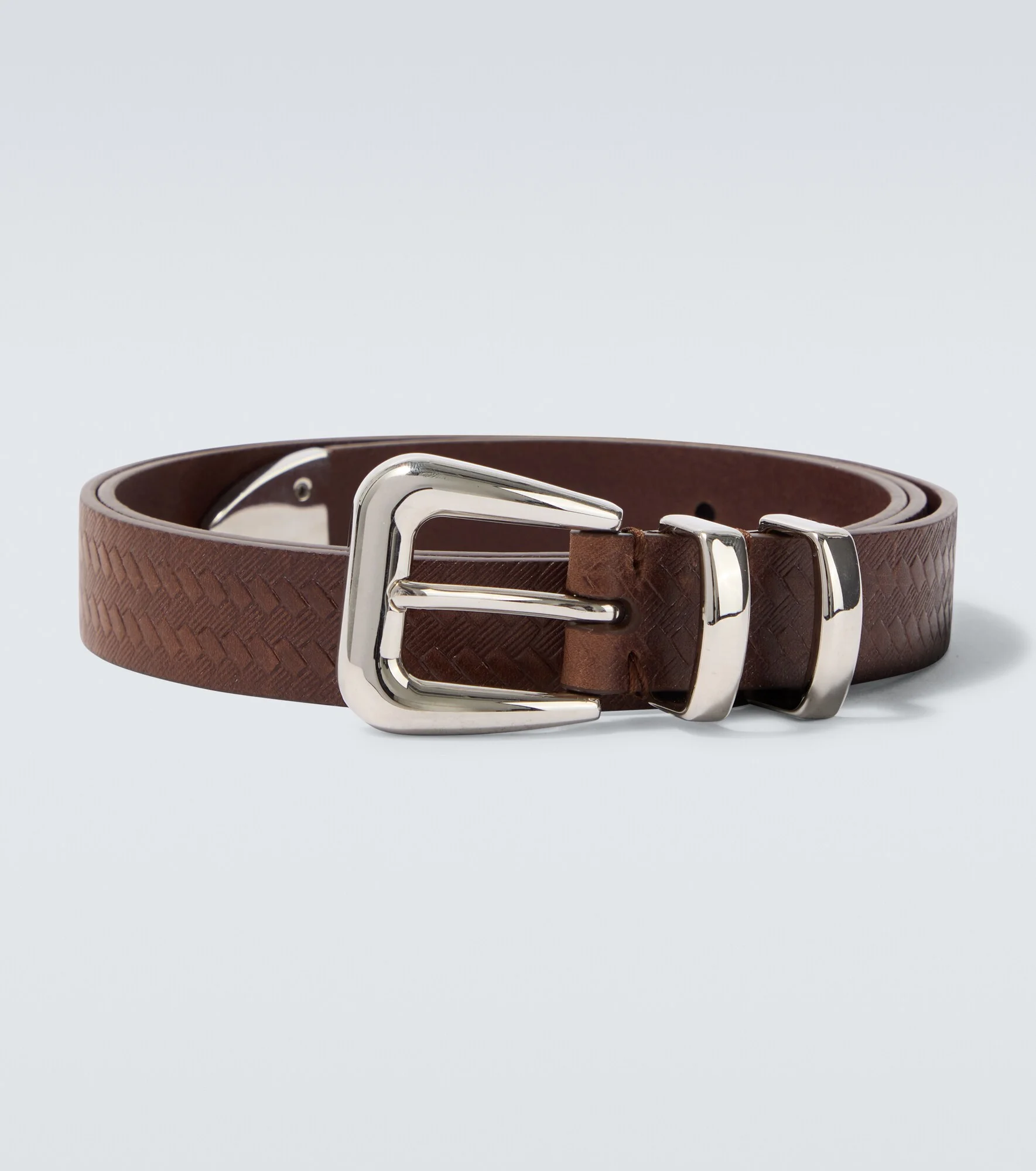 Debossed leather belt - 1