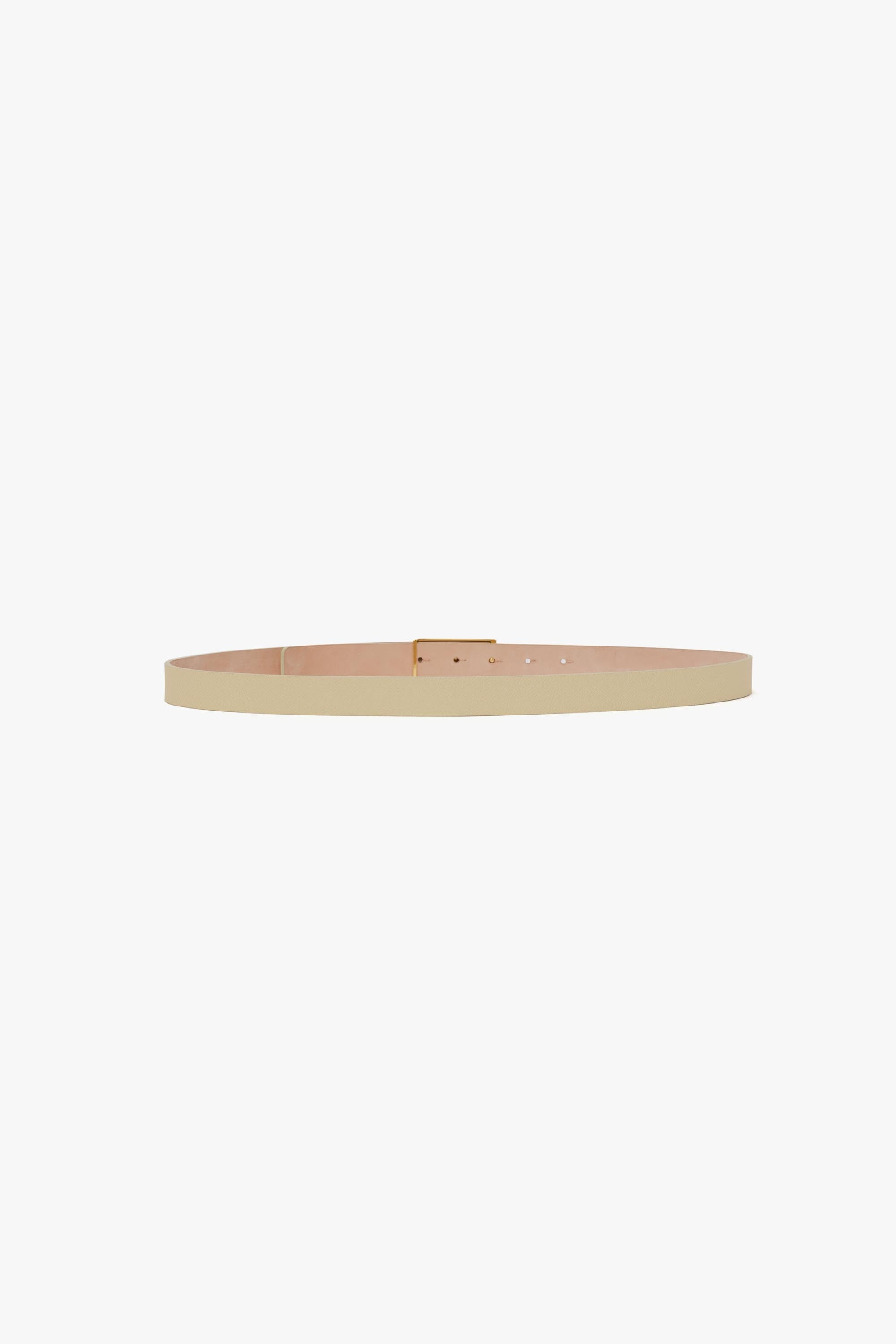 Frame Belt In Ivory Grained Leather - 4