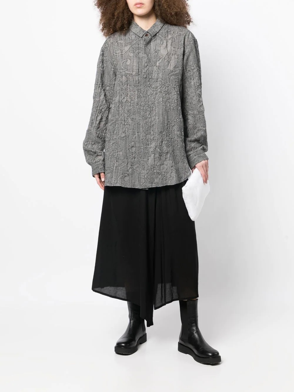textured patterned jacquard shirt - 2