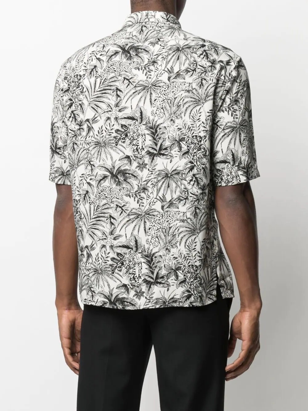 leaf-print short-sleeve shirt - 4