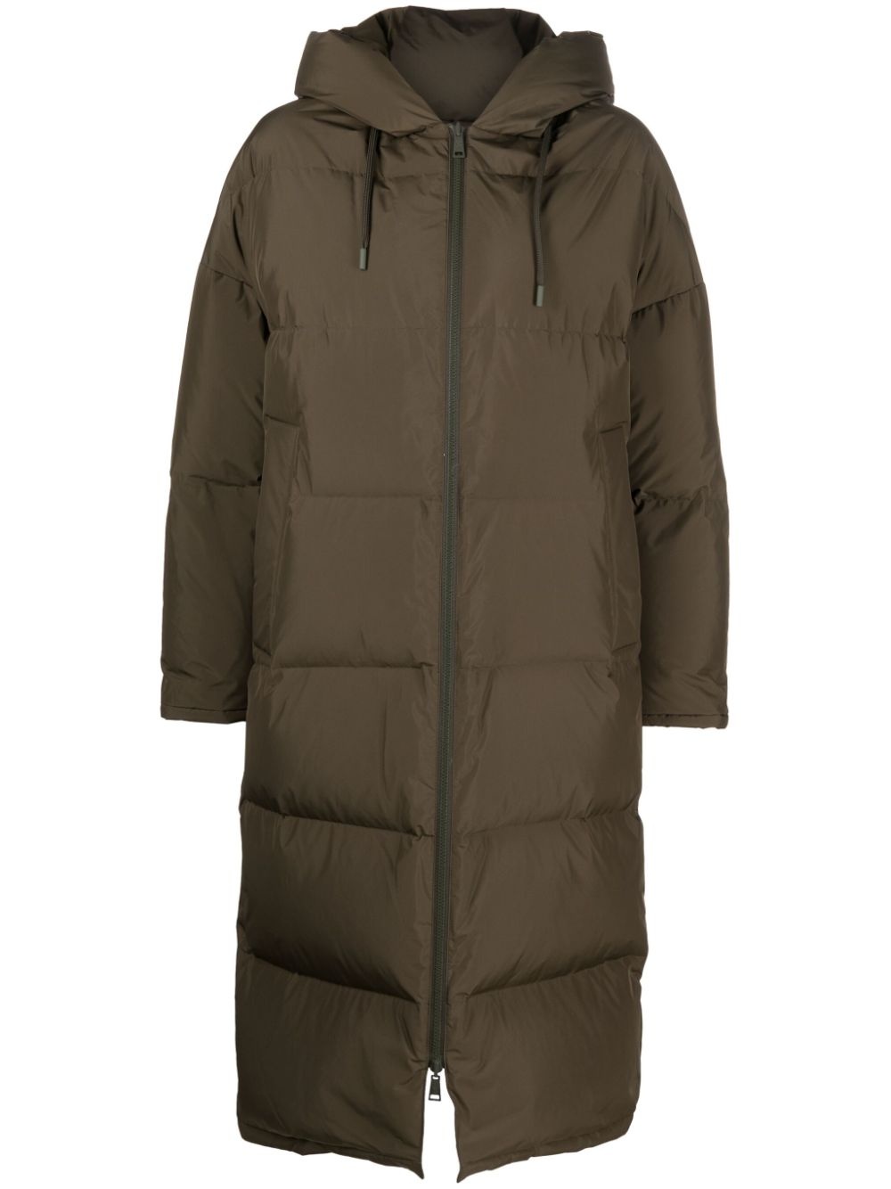 hooded feather-padded coat - 1