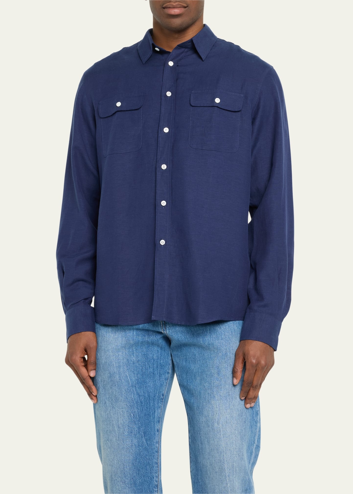 Men's Linen Silk Cooper Canvas Shirt - 4