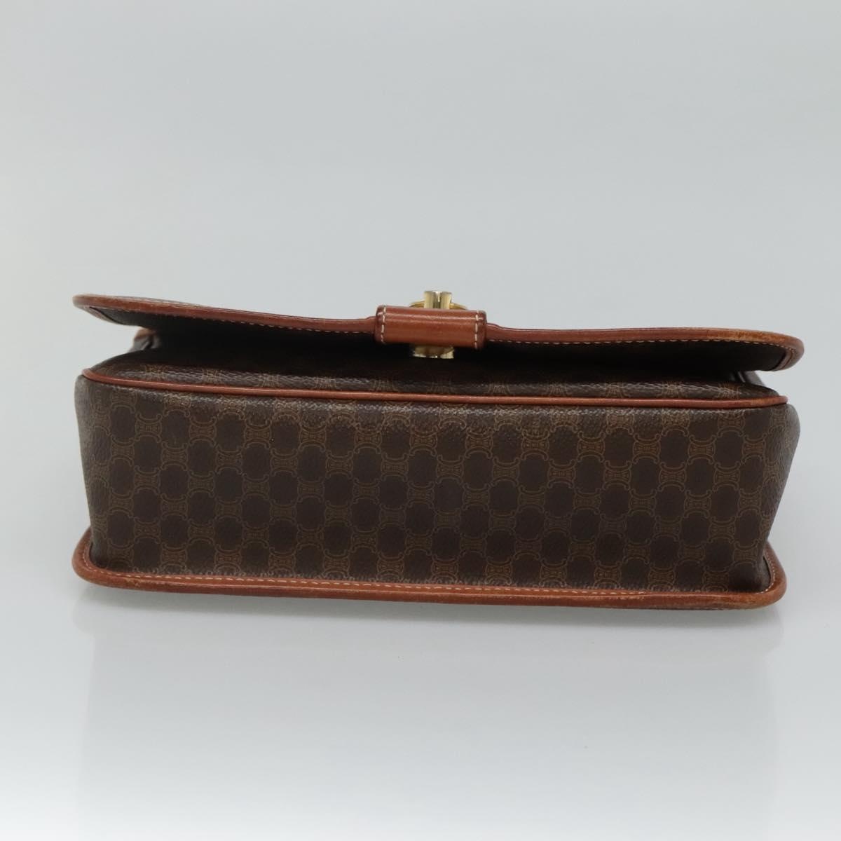 CELINE Macadam Canvas Shoulder Bag Pvc Leather Brown - 9