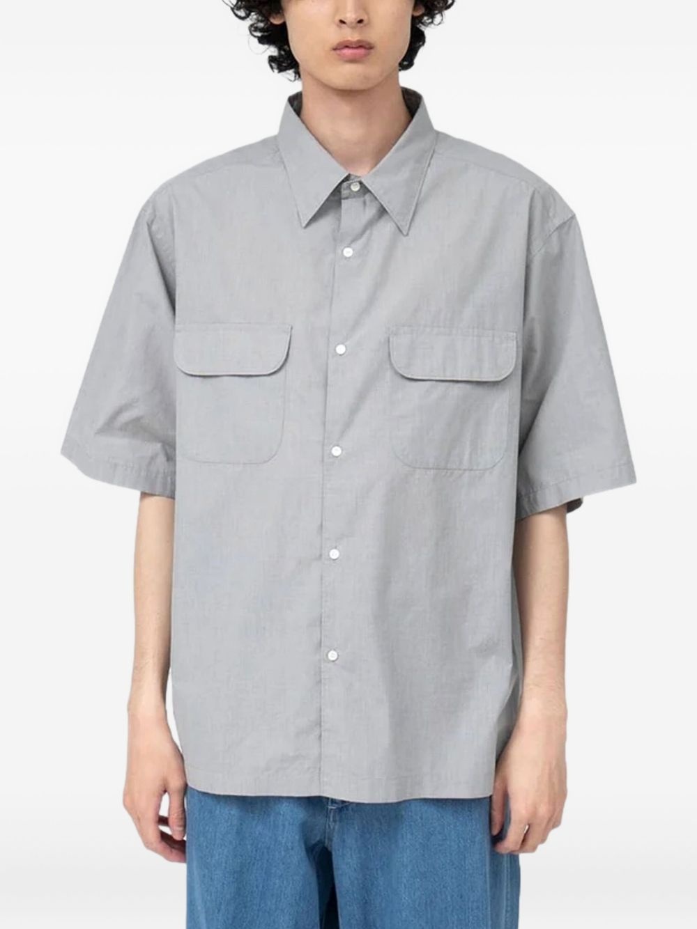 regular-collar end-on-end shirt - 2