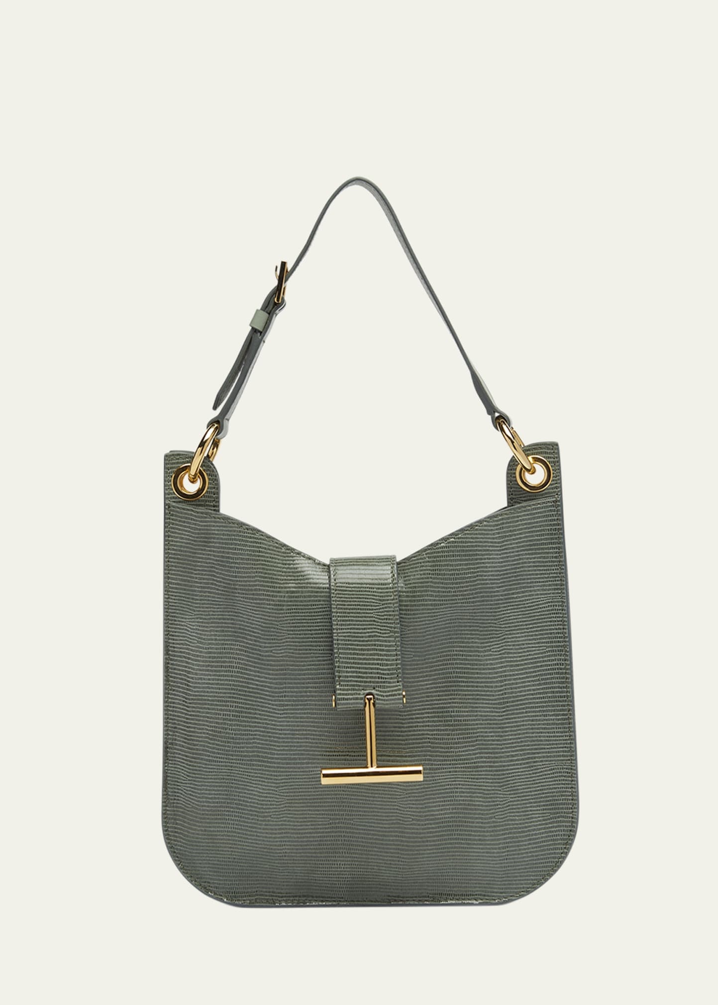 Tara Small Crossbody Bag in Lizard-Embossed Suede and Leather - 1