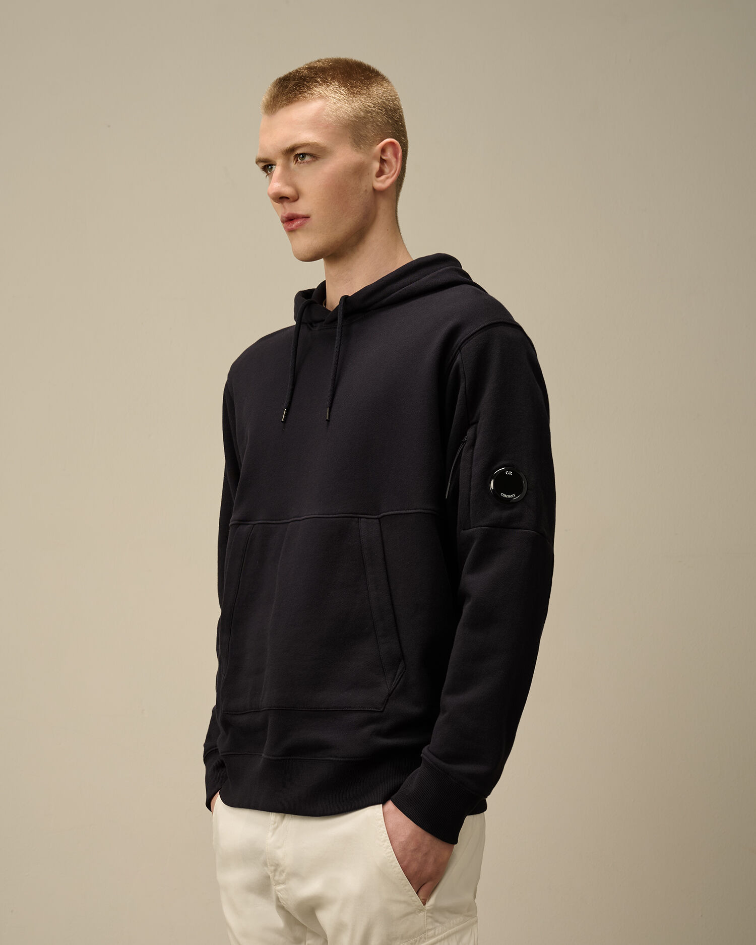 Diagonal Raised Fleece Hooded Sweatshirt - 3