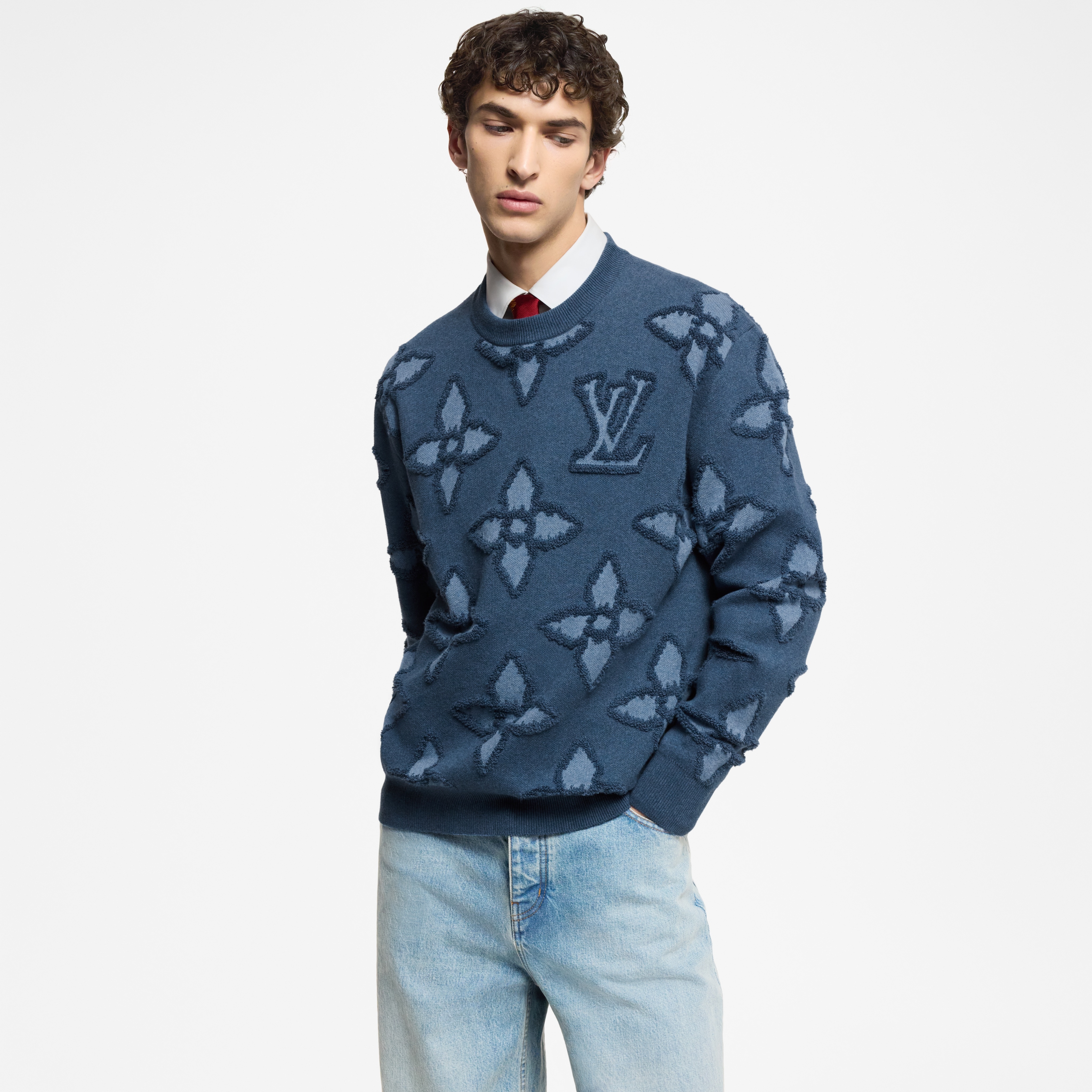 MENS【Louis Vuitton】テクスチャーコットンクルーネック Louis Vuitton Textured Cotton Crewneck | louisvuitton