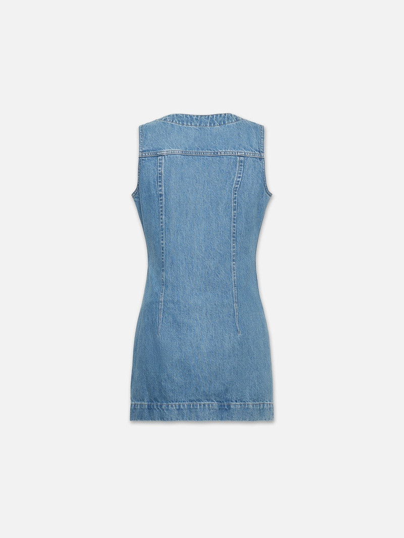 FRAME Sleeveless Trucker Pocket Dress in Delaware outlook