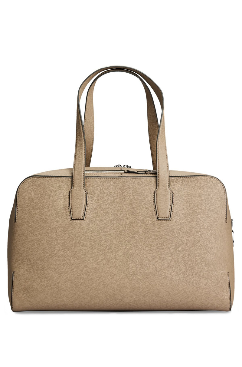 BOSS ZIPPED HOLDALL IN GRAINED LEATHER WITH LOGO LETTERING outlook