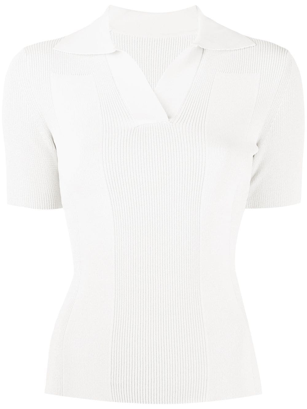 Polo open back knitted top - 1