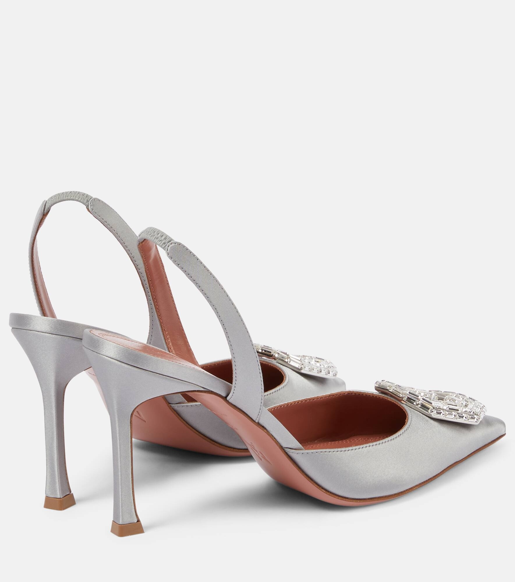 Camelia 90 satin slingback pumps - 3