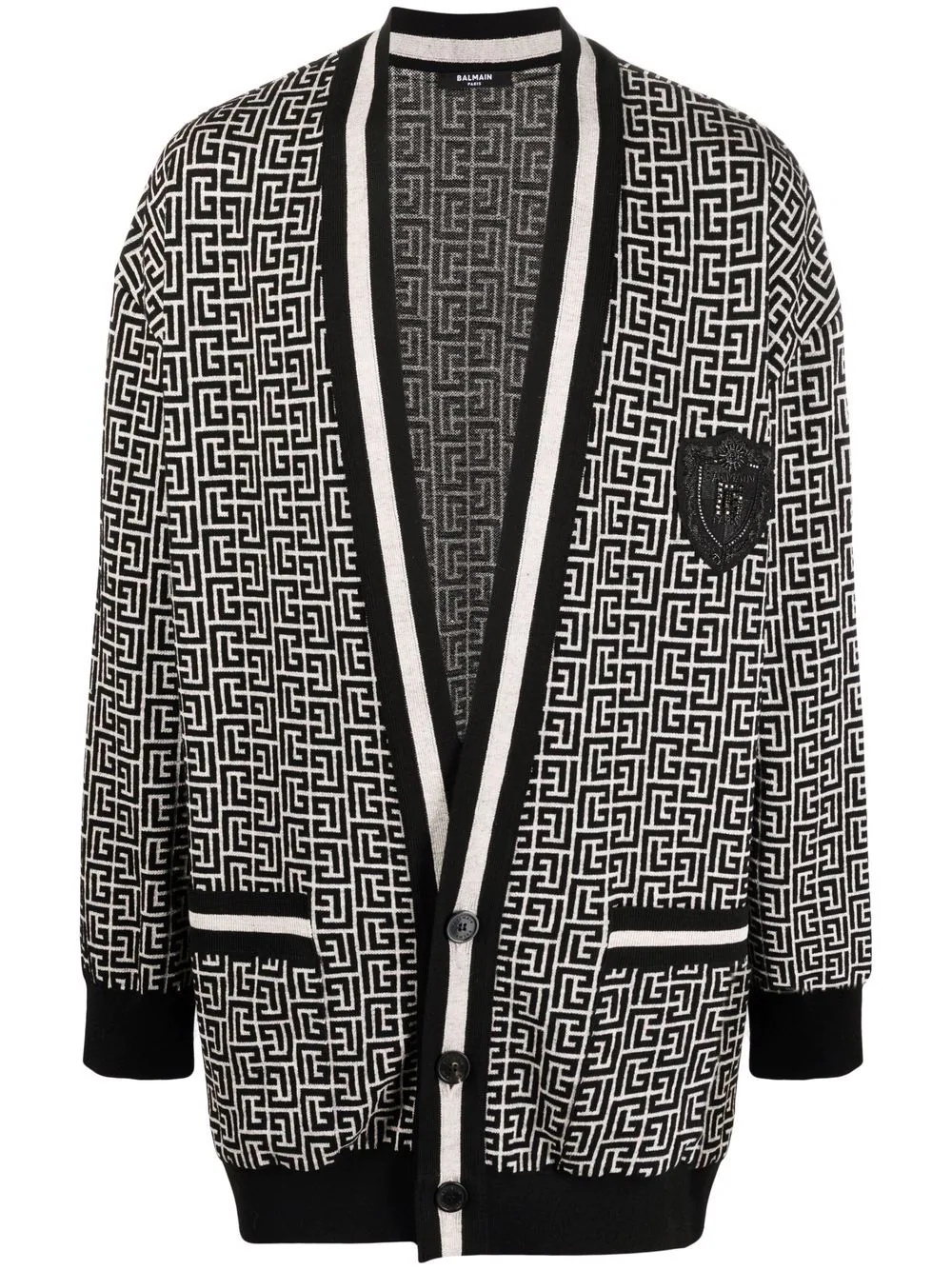 monogram knitted cardigan - 1