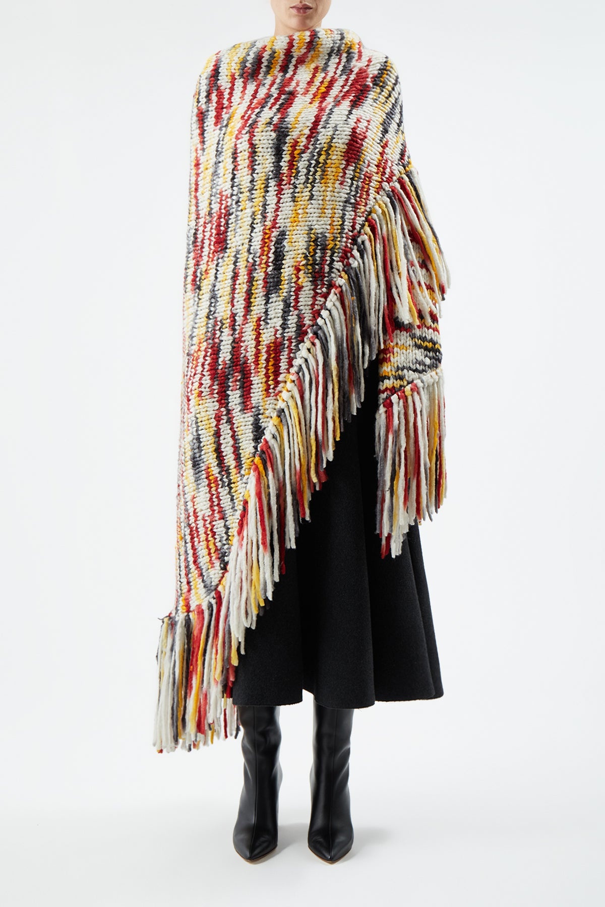 Lauren Space Dye Wrap in Fire Multi Welfat Cashmere - 2