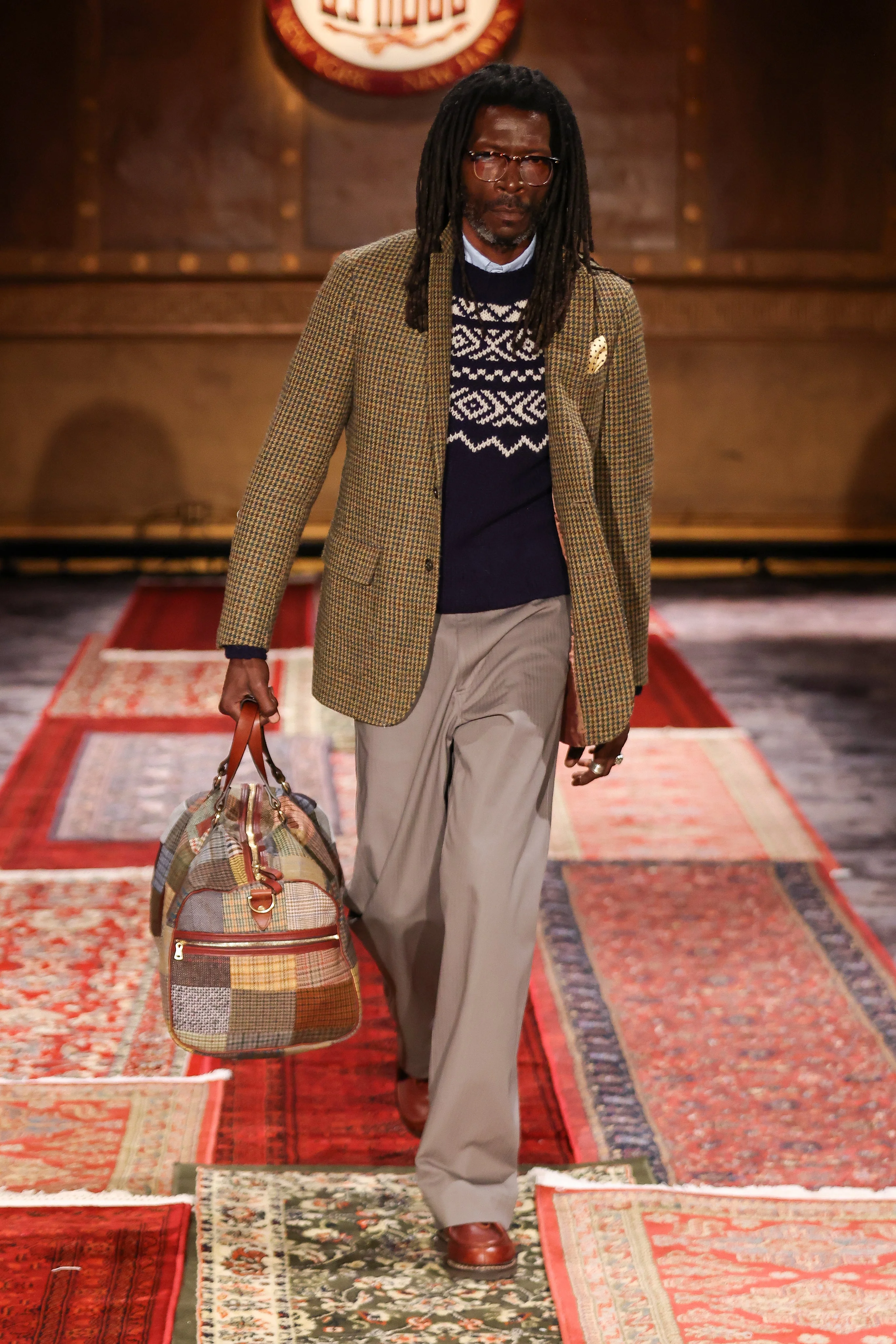 MADE-IN-ENGLAND PATCHWORK TWEED DUFFLE BAG - 1