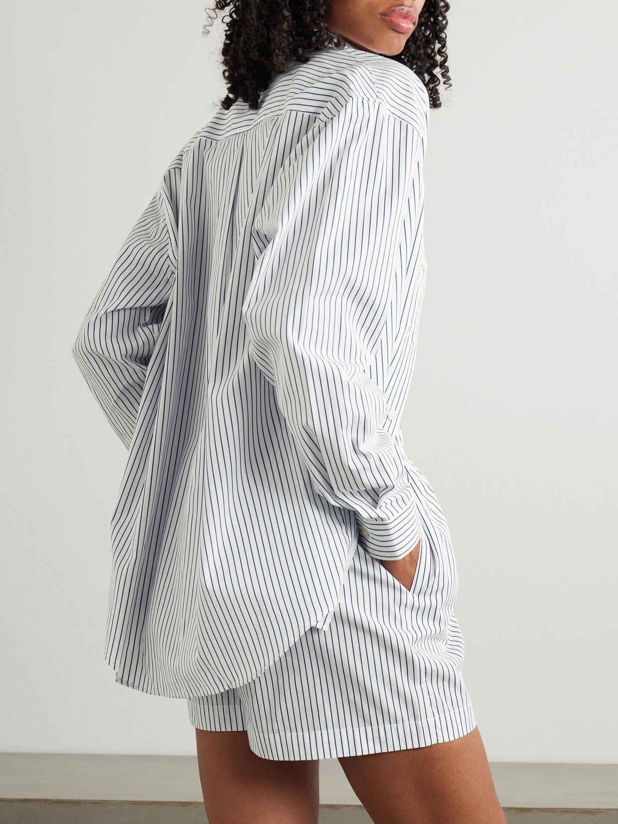 Src Embroidered Striped Cotton-poplin Shirt - 3