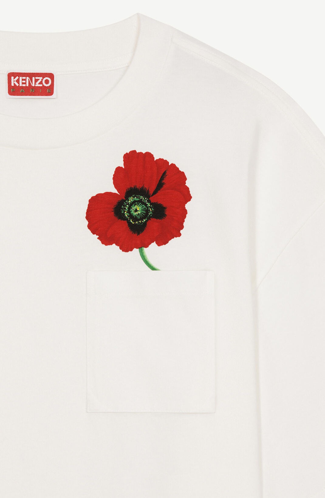 'KENZO POPPY' oversized pocket T-shirt - 3