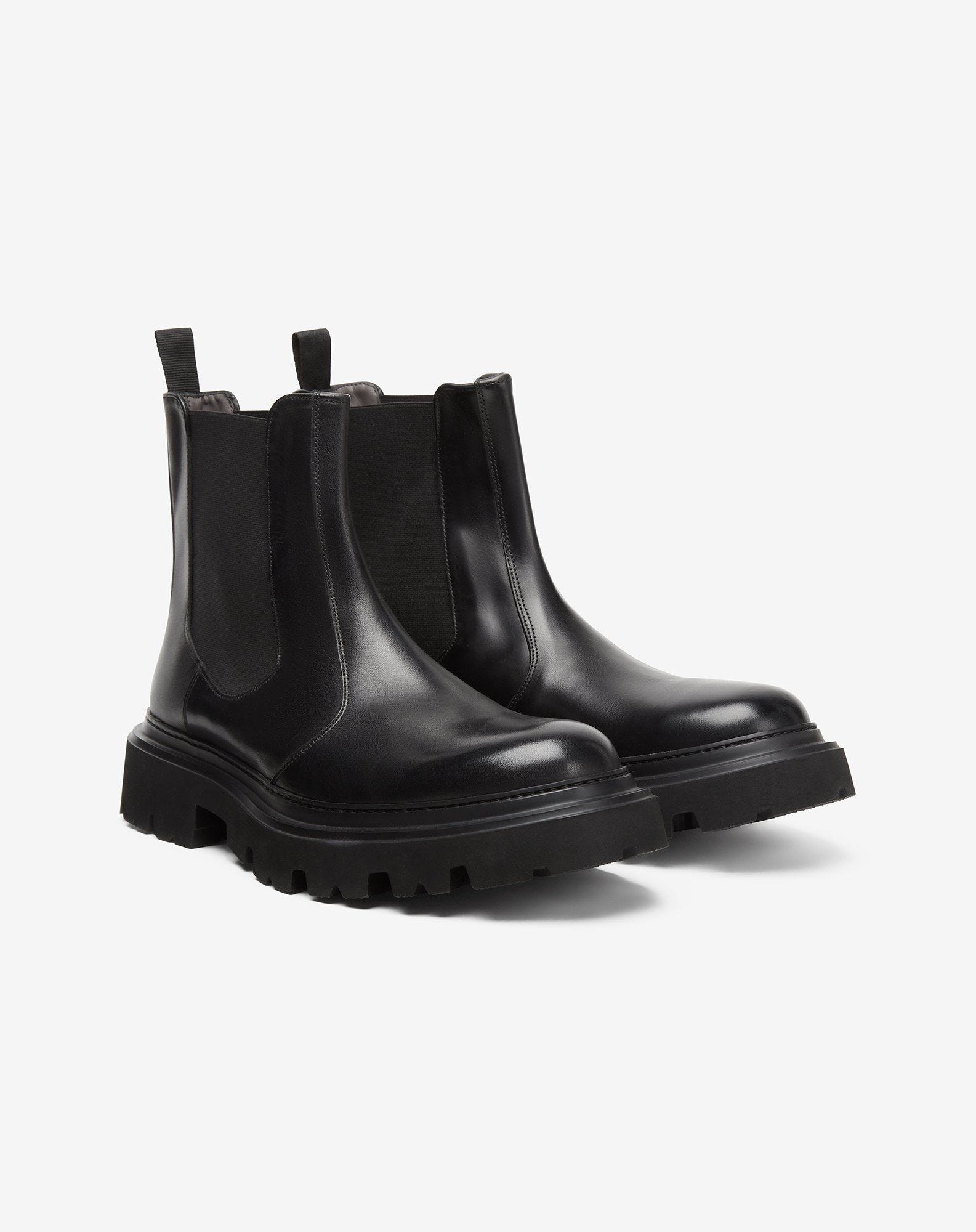 Black aged calfskin Beatles boots - 2