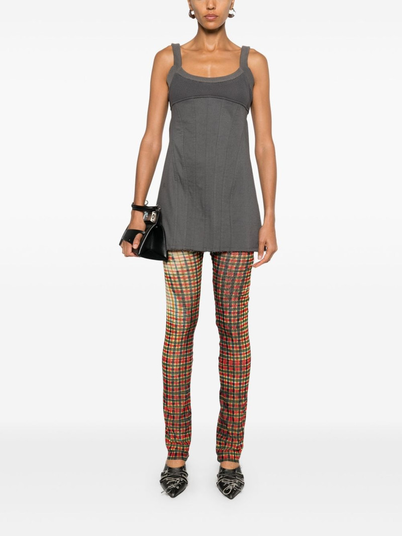 Jean Paul Gaultier tartan face-motif leggings outlook