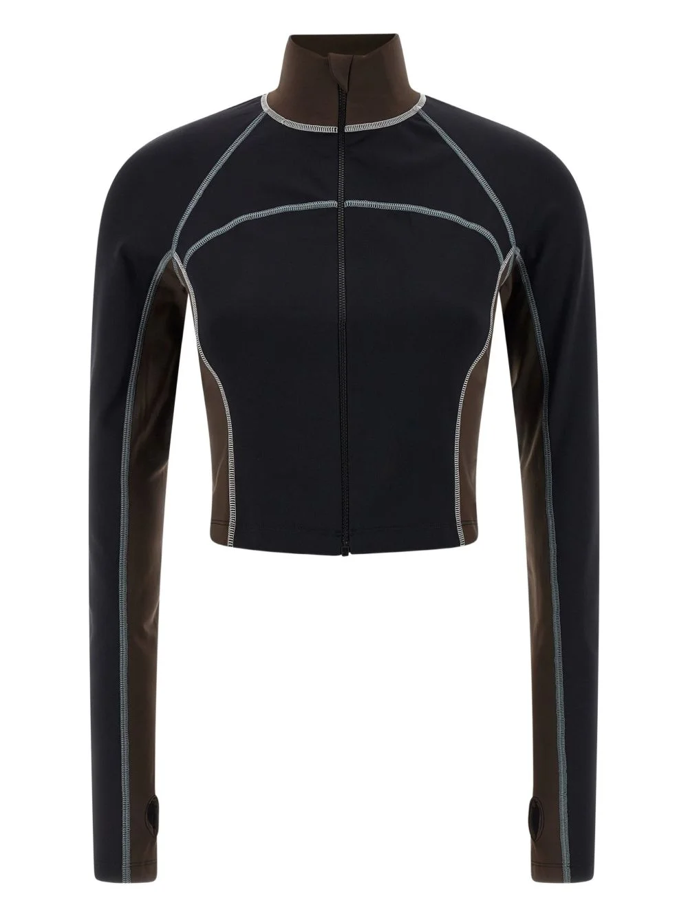 logo-print high-neck top - 1