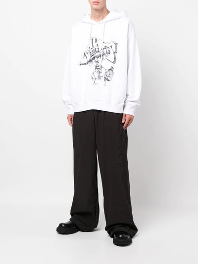 Off-White logo patch wide-leg trousers outlook