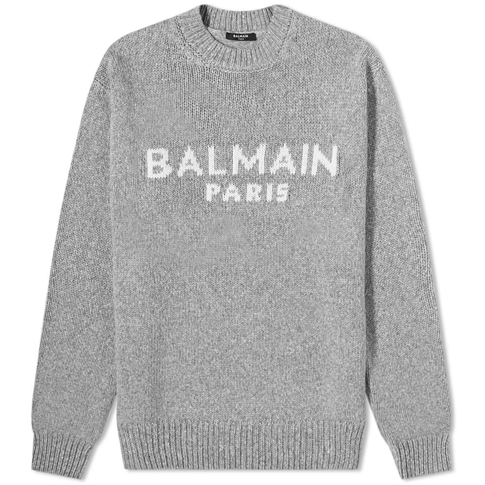 Balmain Merino Logo Knit Crew - 1