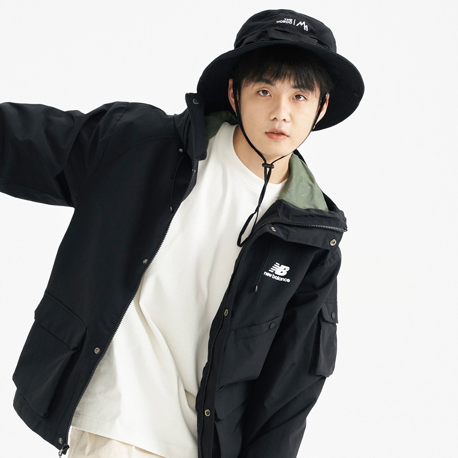New Balance Logo Sportswear Hooded Jacket 'Black' AMJ31320-BK - 7