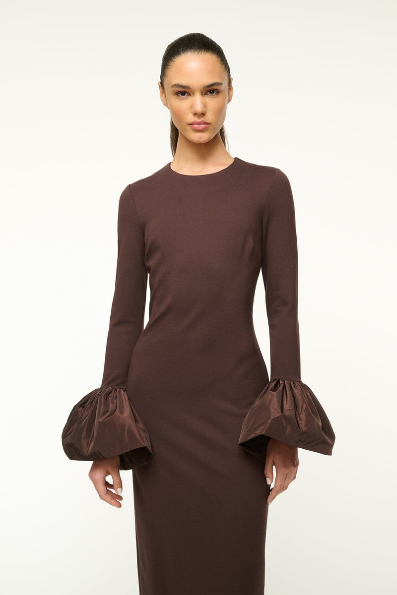 STAUD STAUD HAWTHORNE MAXI DRESS DARK CHOCOLATE - R25R2123PF-DKCH |  REVERSIBLE