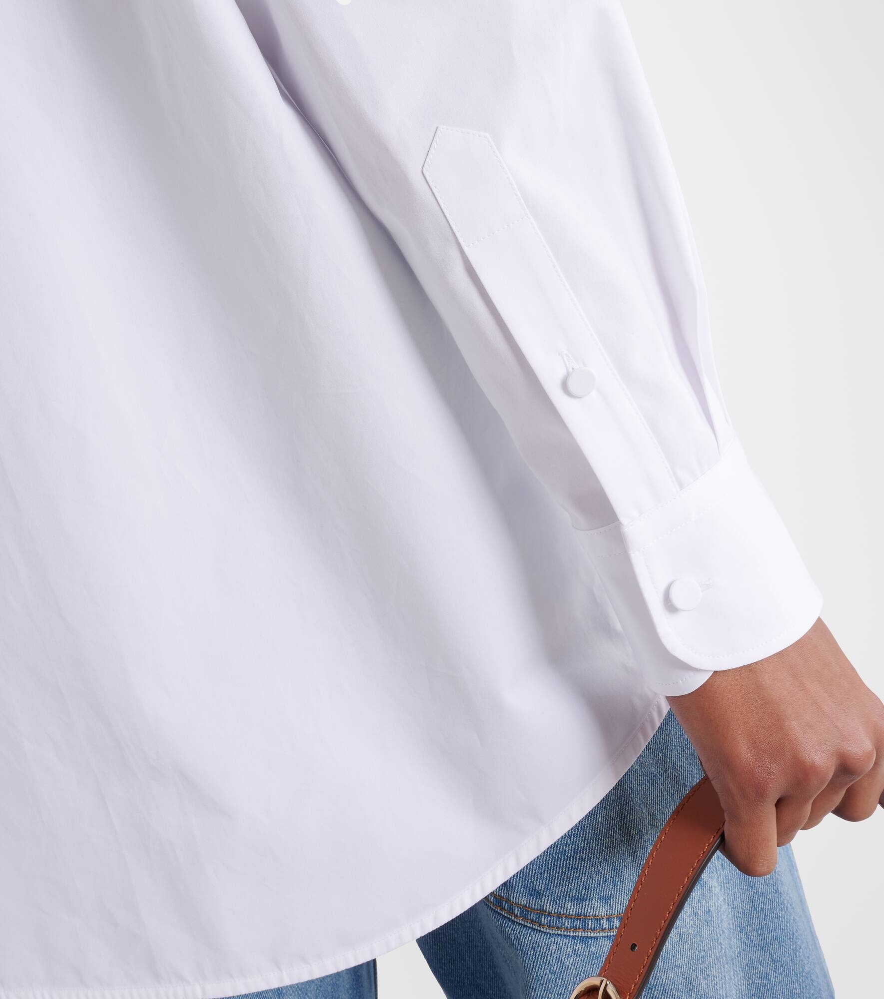 Bow-detail cotton poplin shirt - 5