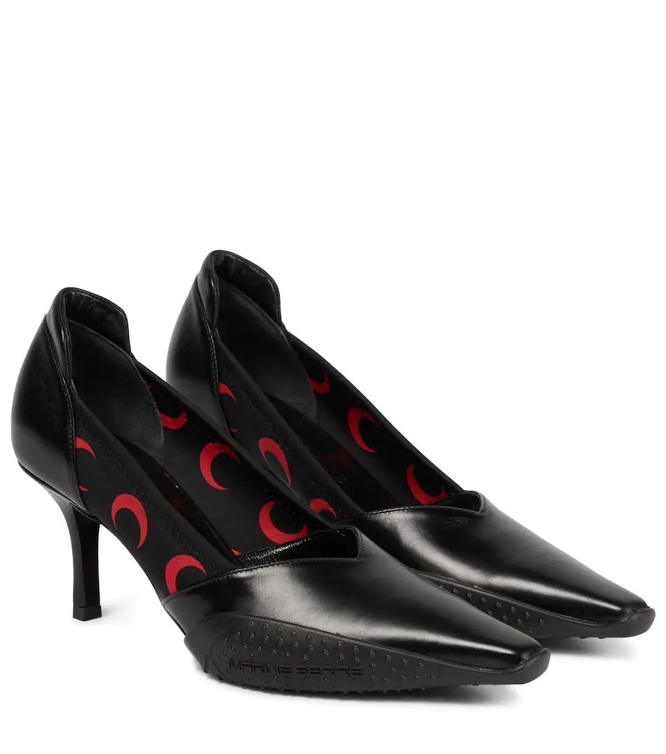 Moon printed leather pumps - 1