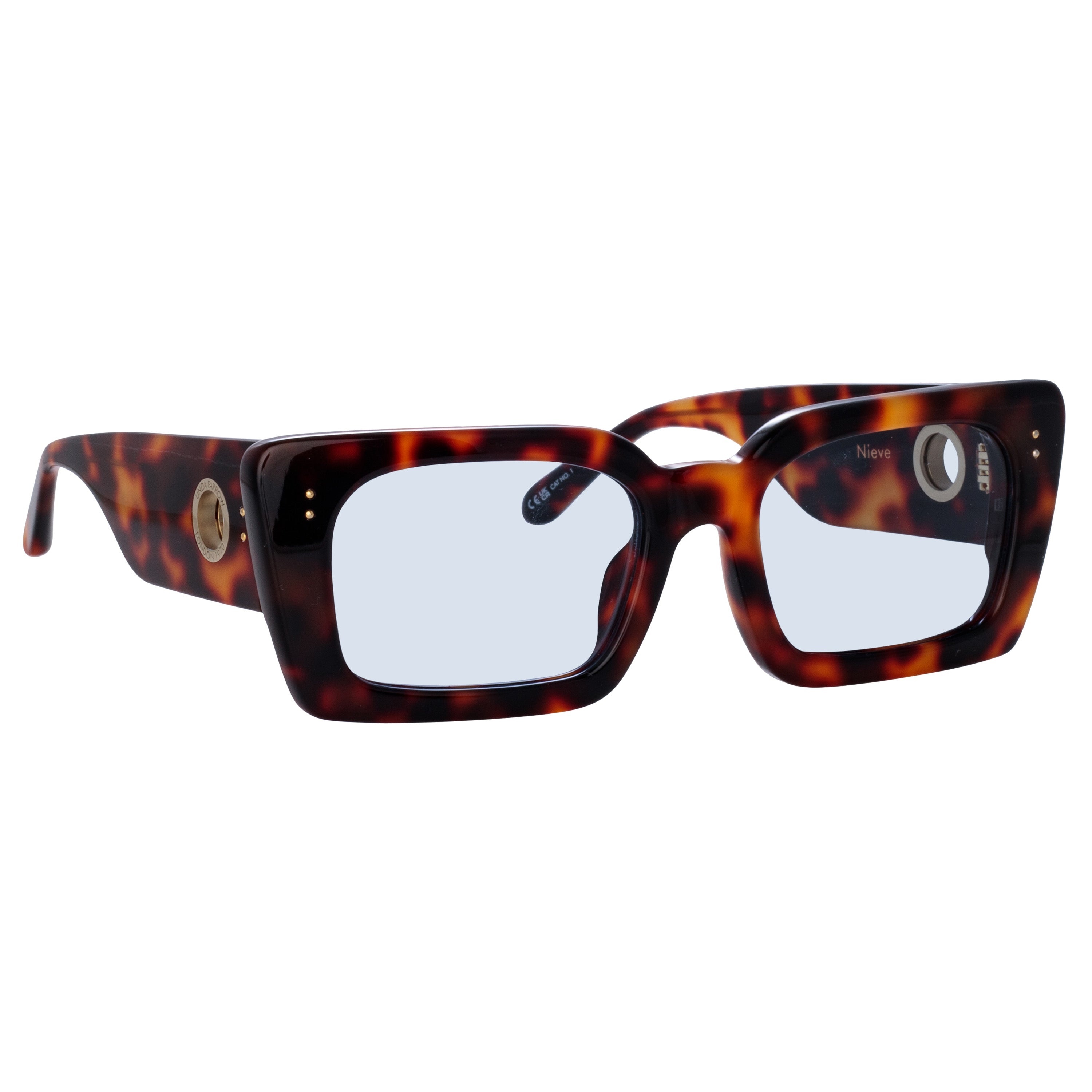 NIEVE RECTANGULAR SUNGLASSES IN TORTOISESHELL AND BLUE - 2