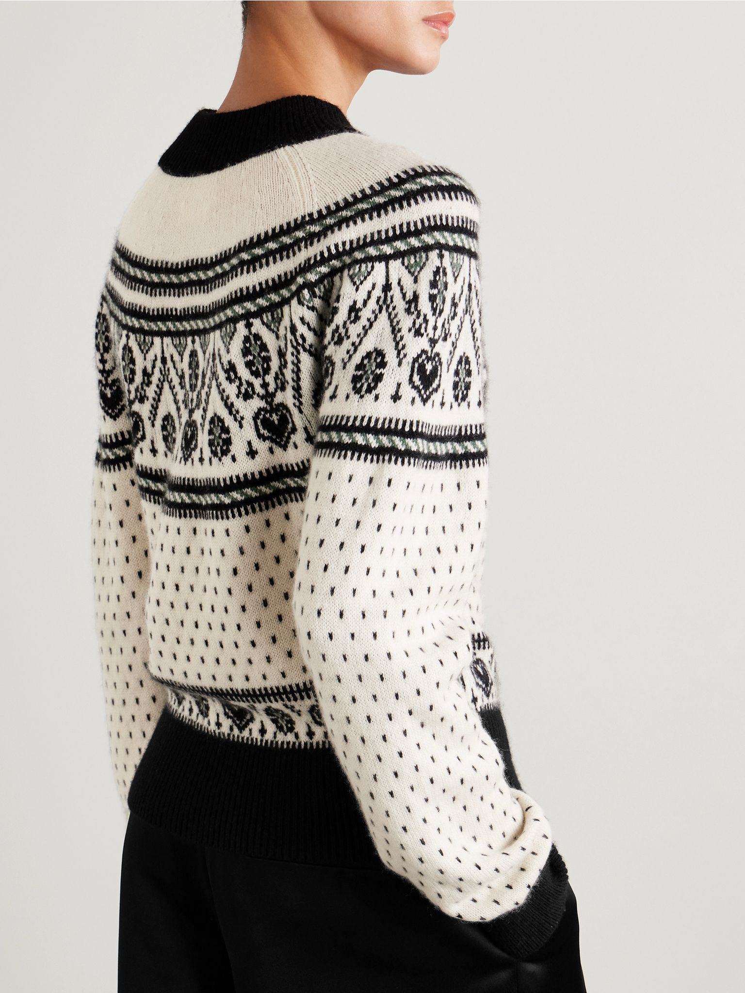 Guy intarsia cashmere-blend sweater Cream - 3