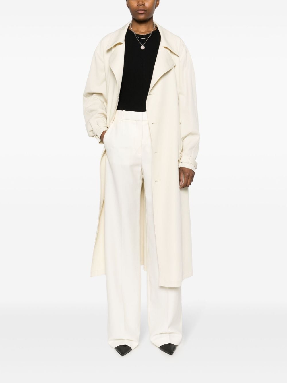 straight-leg wool trousers - 2