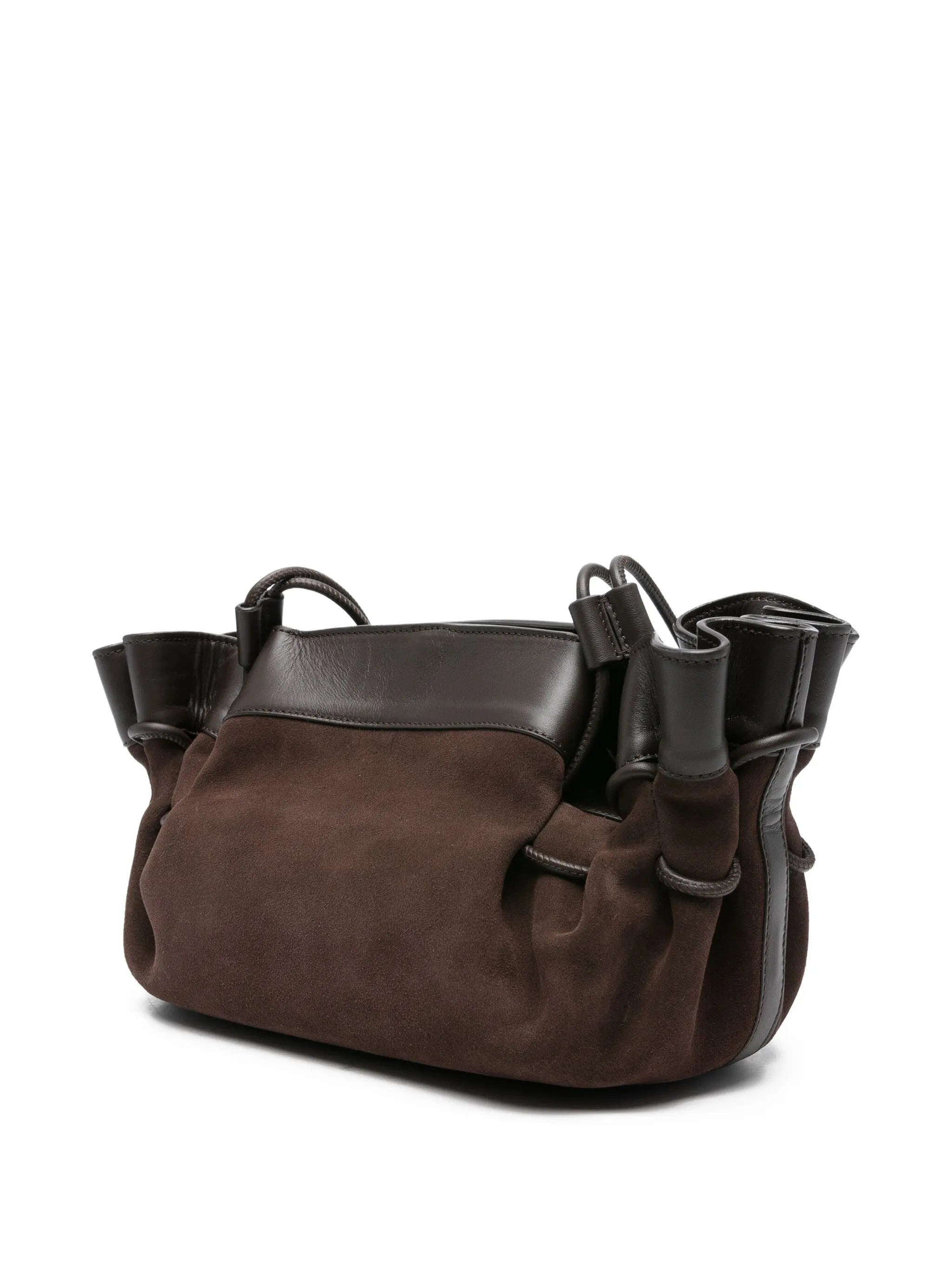 Hereu Arta Ruffled Suede Shoulder Bag - 5