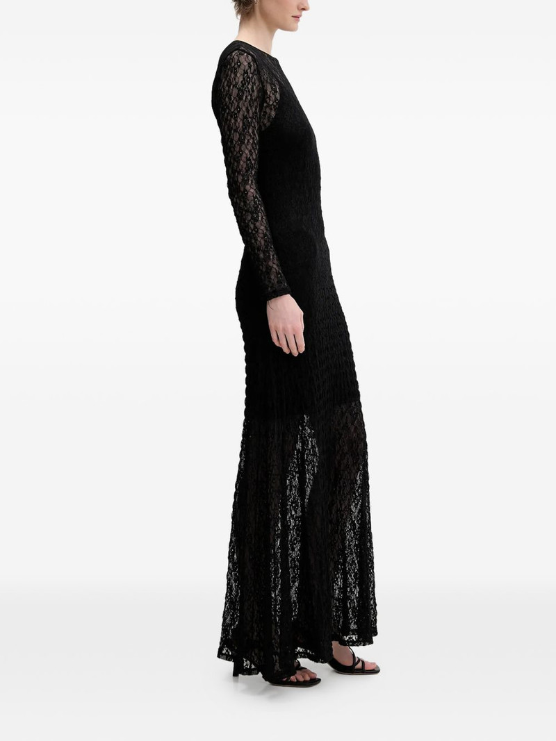 HUGO Nulietta long-sleeved laced maxi dress outlook