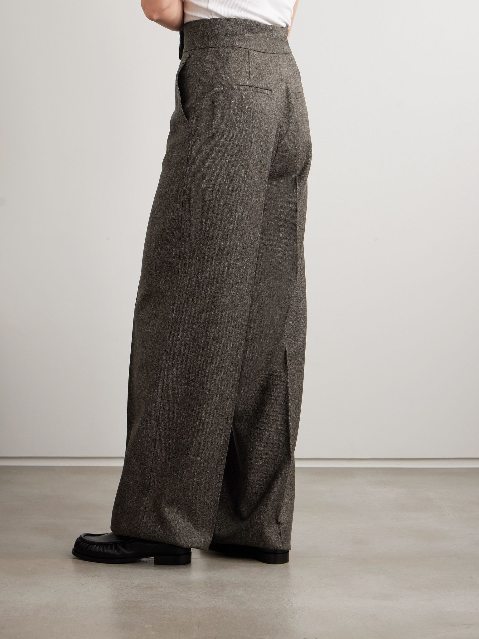 Wool wide-leg pants Brown - 4