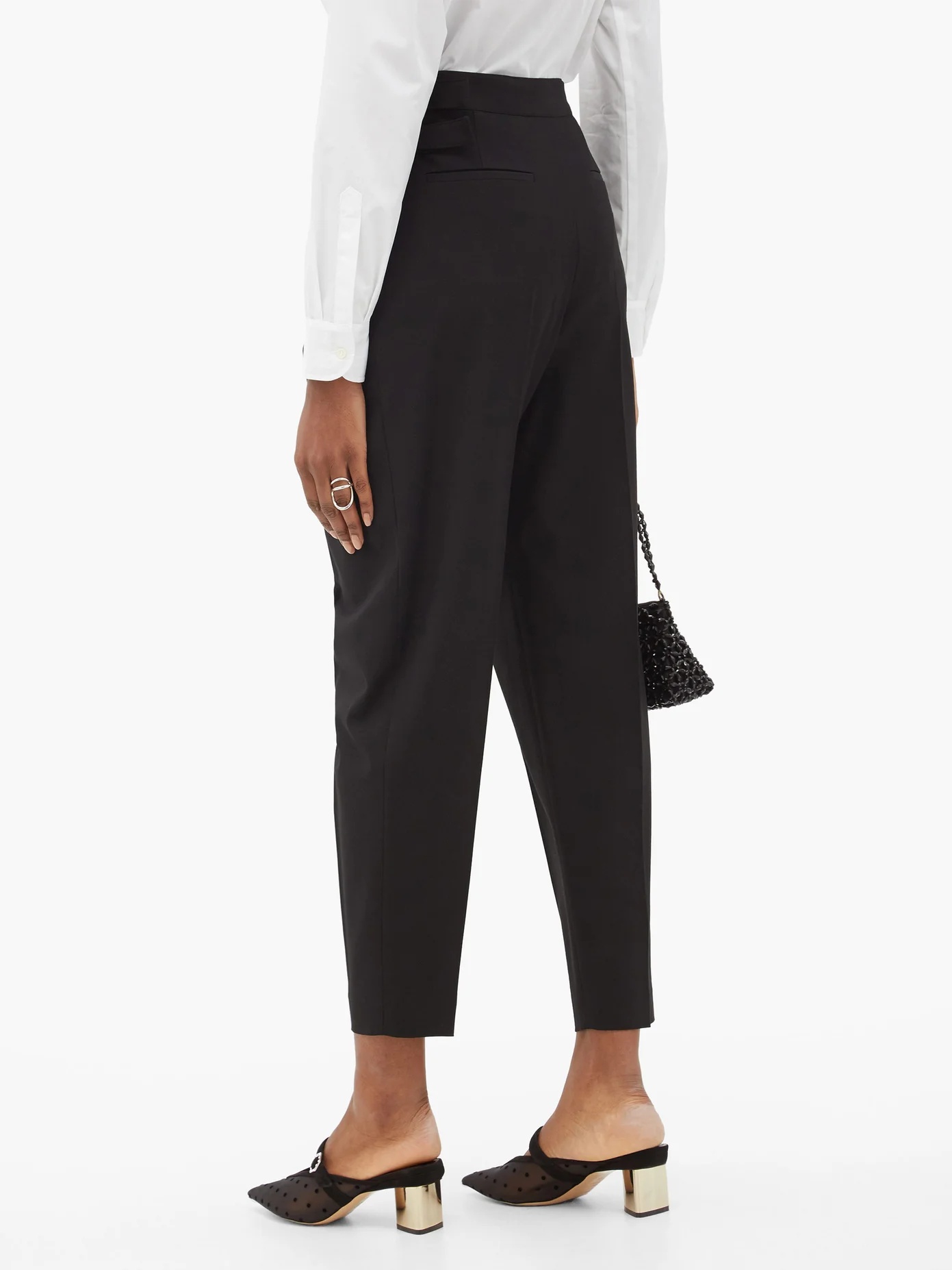 High-rise pleated crepe trousers - 5