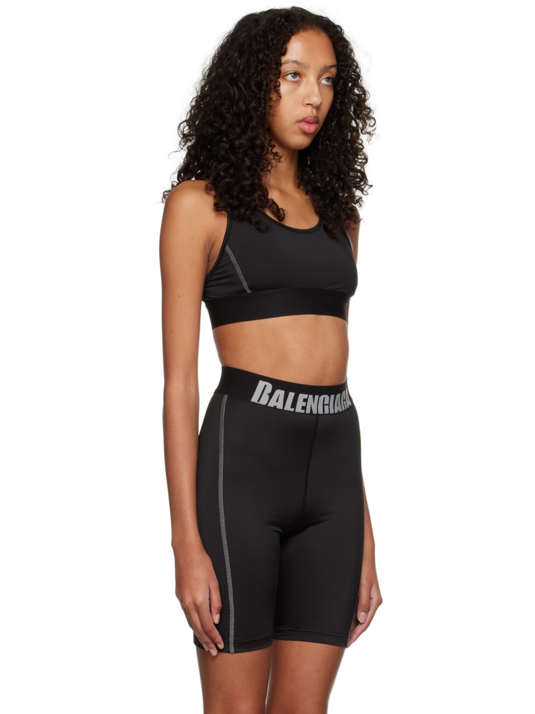 Balenciaga Logo Band Athletic Sports Bra - Bergdorf Goodman