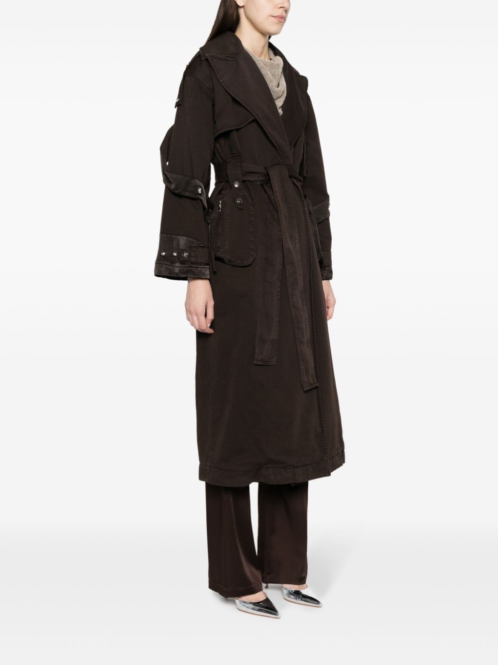 cotton twill trench coat - 3