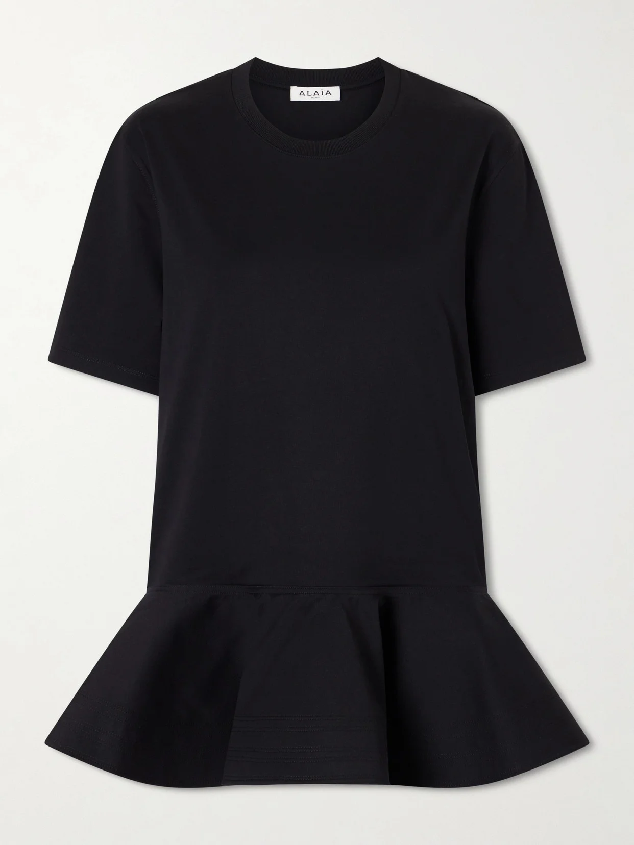 Peplum Cotton-jersey T-shirt - 1