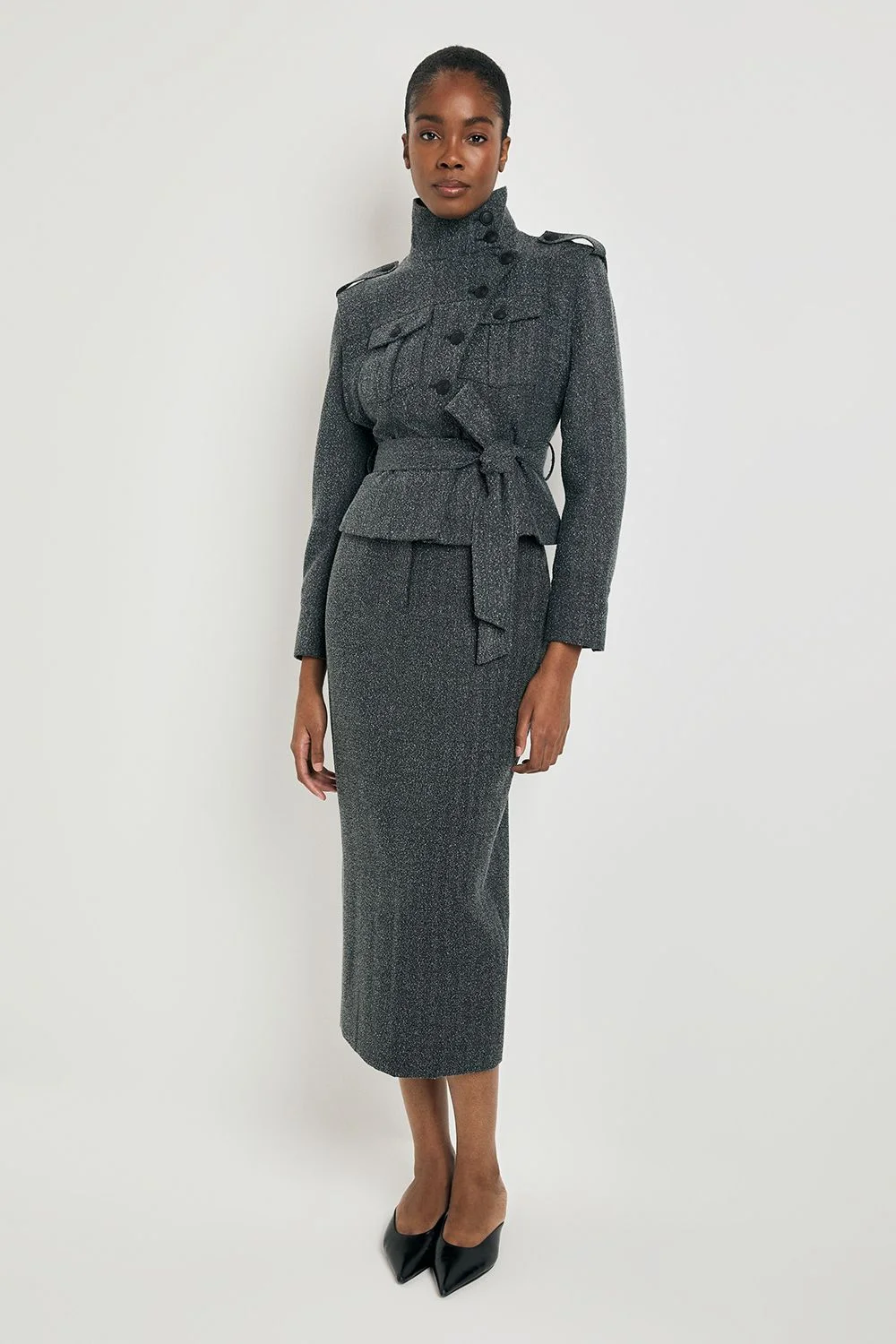 Boucle Pencil Skirt - 1