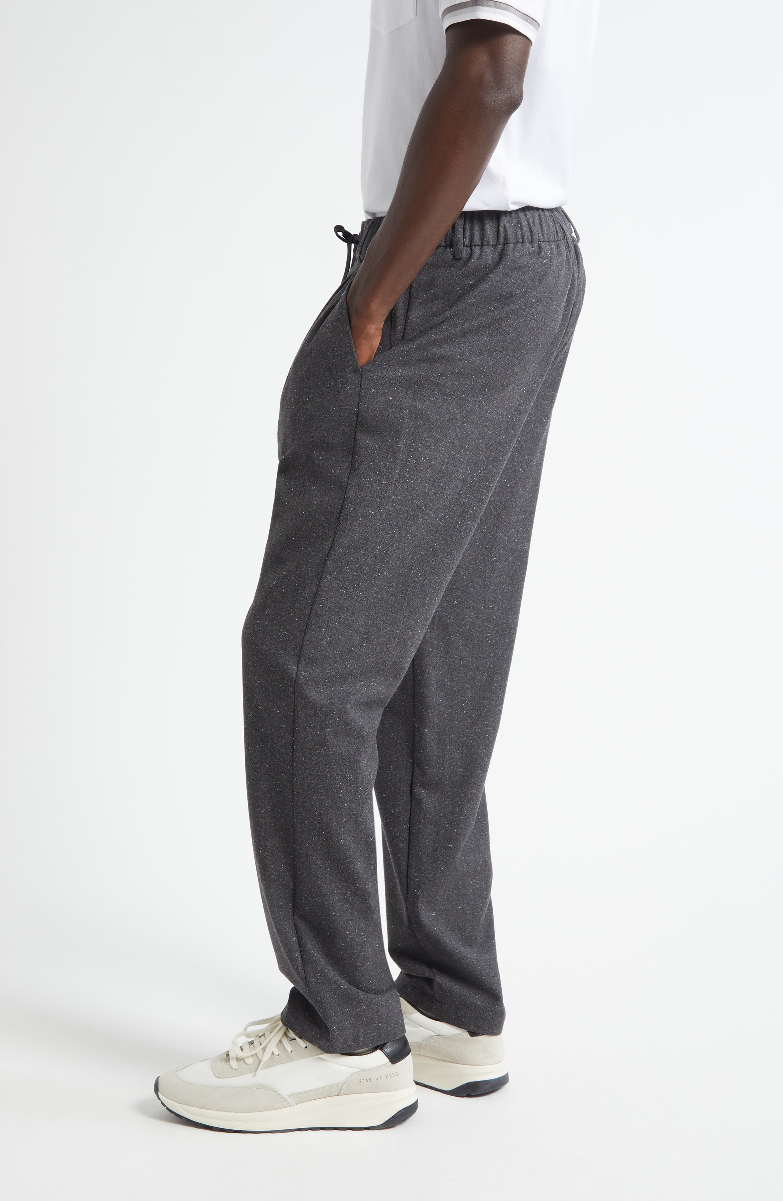 Herno Drawstring Waist Wool Blend Knickerbocker Trousers in Charcoal at Nordstrom - 4