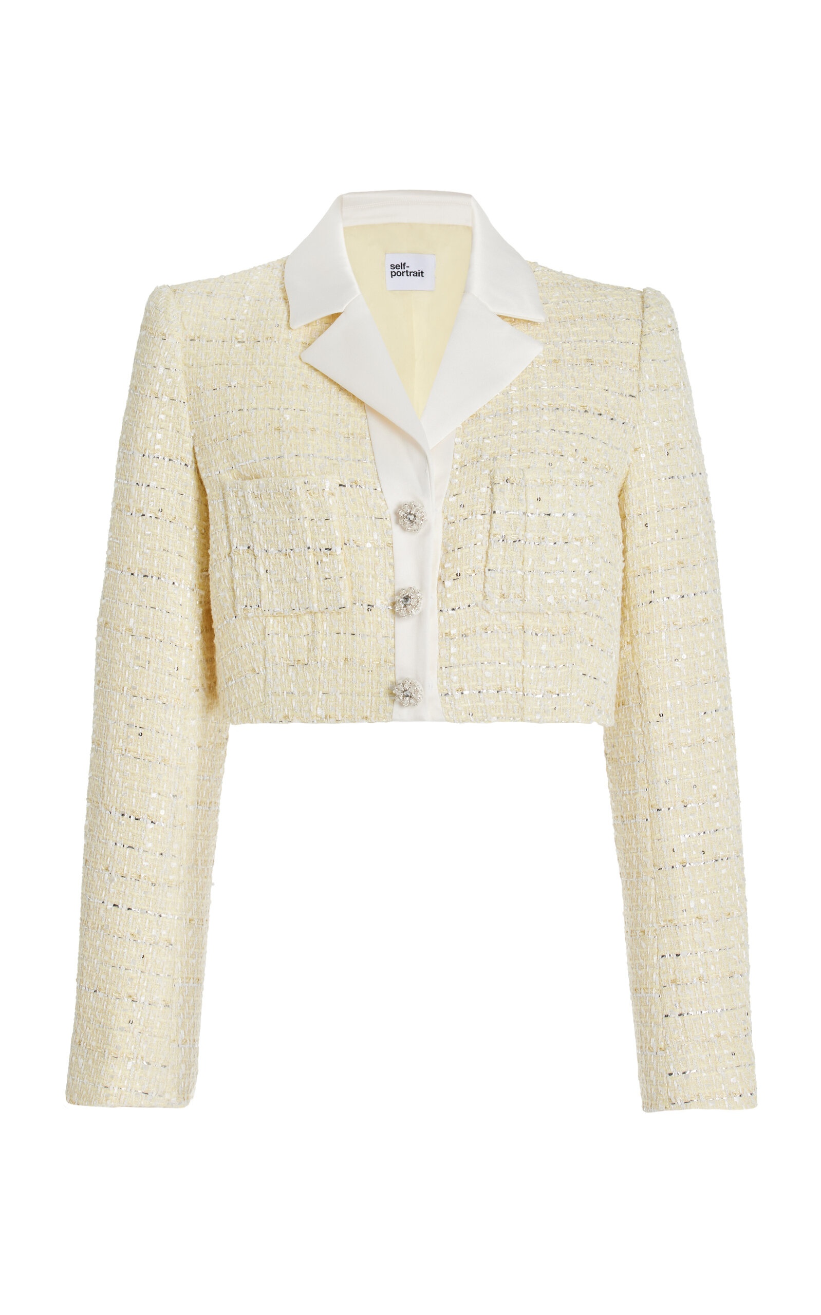 Boucle Cropped Jacket yellow - 1