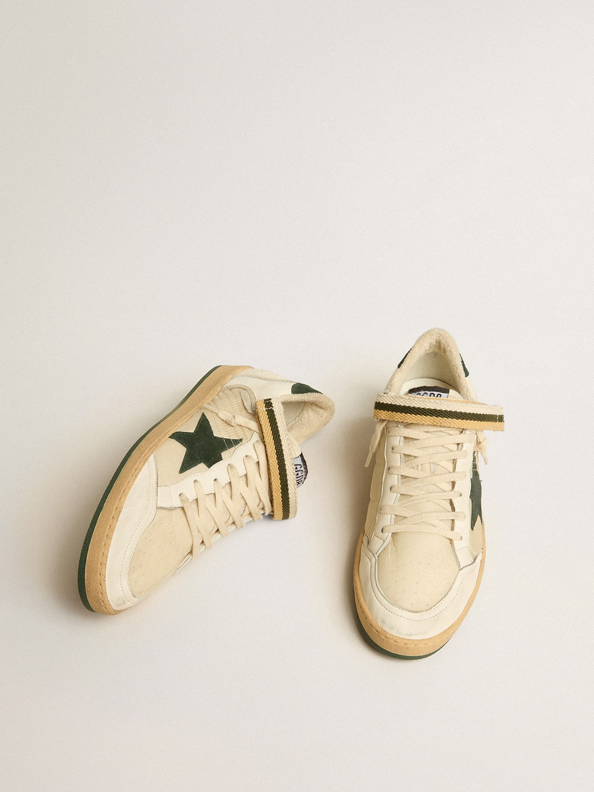 Ball Star in nylon and nappa with green suede star and heel tab - 2