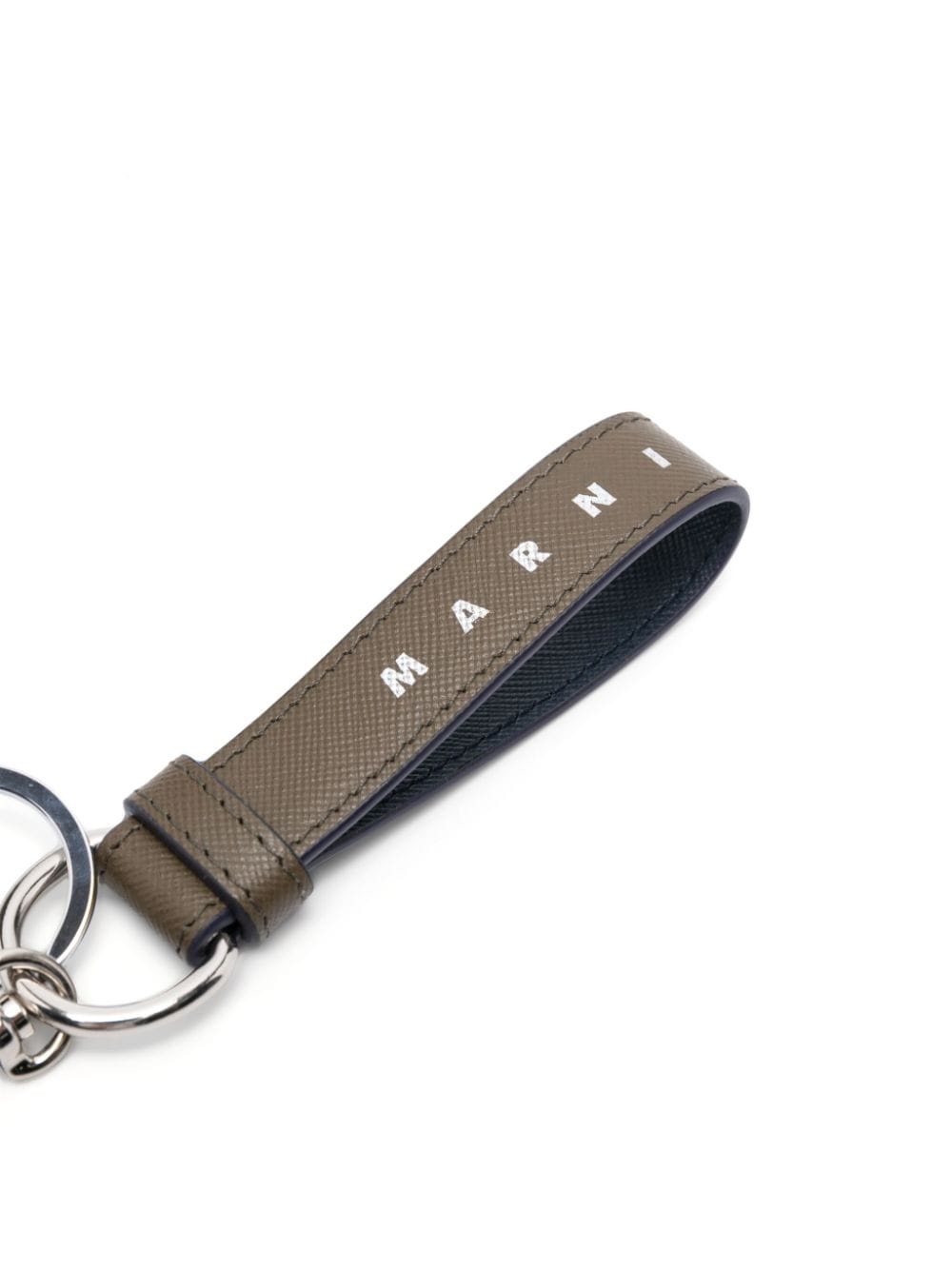 logo-print leather keyring - 2