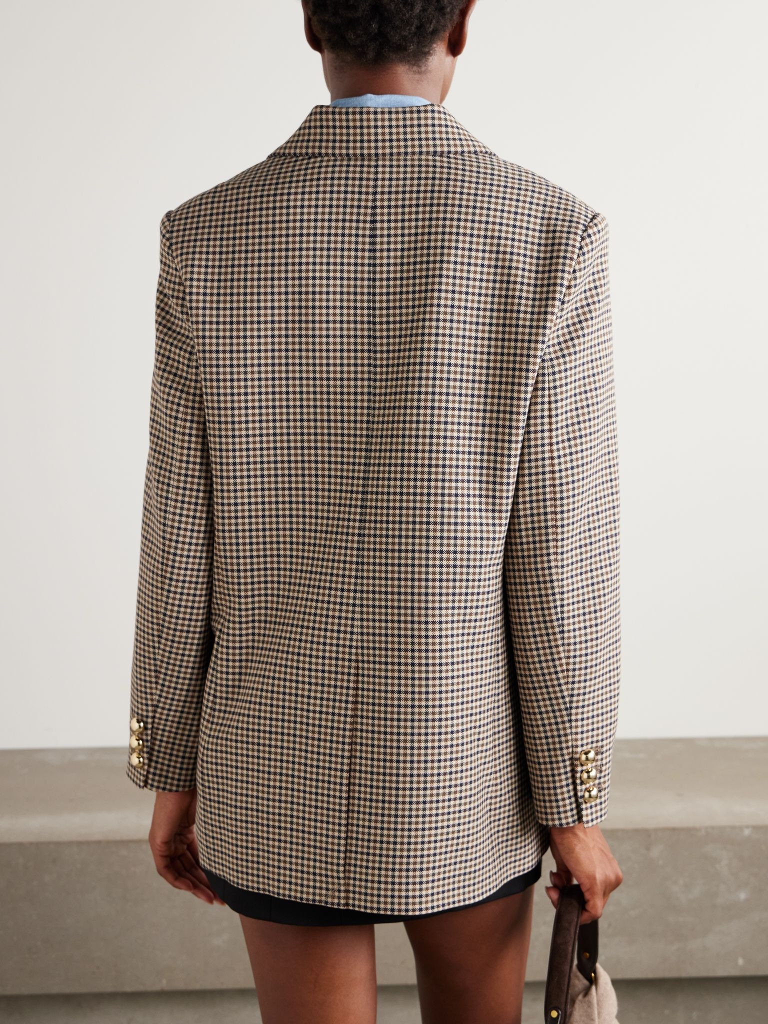 Houndstooth tweed blazer Beige - 4